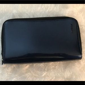 Shiny Patent Look Blue Wallet